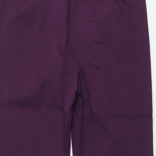 Marks and Spencer Womens Purple Cotton Trousers Size 14 L21 in Regular Zip
