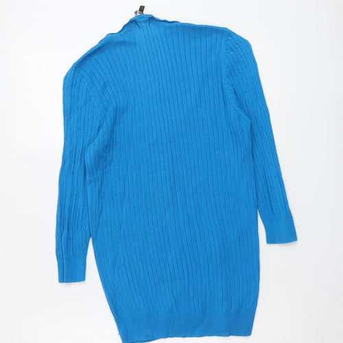 Dunnes Stores Womens Blue V-Neck Acrylic Cardigan Jumper Size L