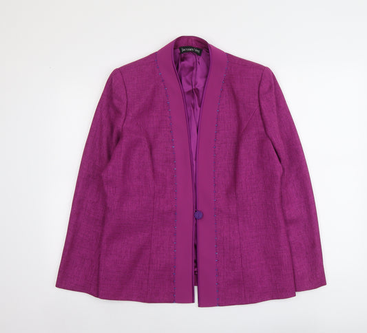 Jacques Vert Womens Purple Polyester Jacket Suit Jacket Size 14