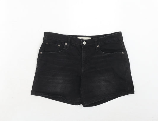 Gap Womens Black Cotton Basic Shorts Size 28 in Regular Zip