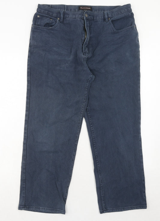 Blakes James Mens Blue Cotton Straight Jeans Size 38 in Regular Zip