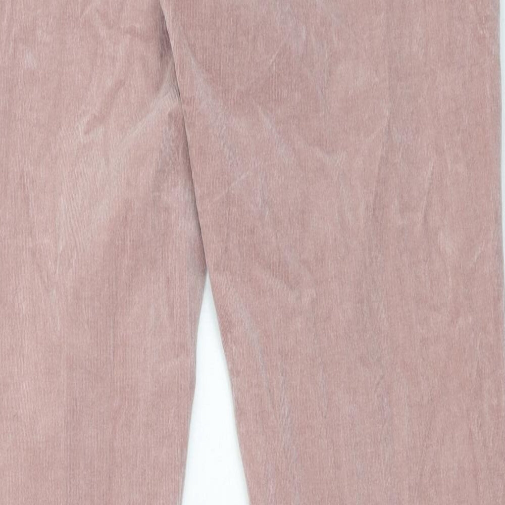 Jacqueline De Yong Womens Pink Cotton Trousers Size 32 in L34 in Regular Zip