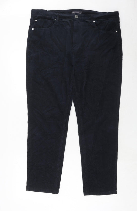 Marks and Spencer Womens Blue Camel Trousers Size 20 Regular Zip