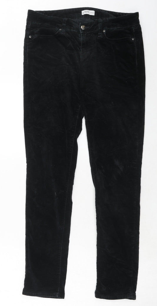 Gap Womens Black Cotton Trousers Size 29 in L32 in Regular Zip