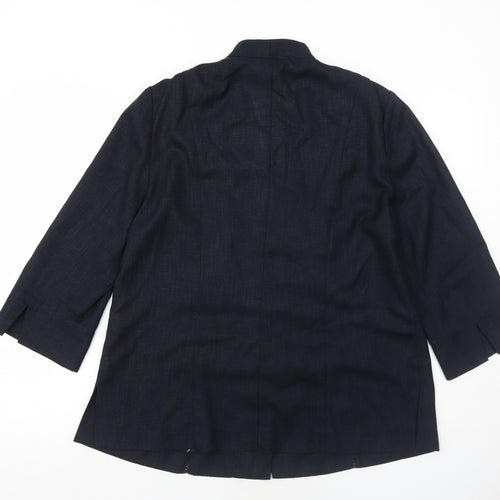 ELVI Womens Blue Jacket Blazer Size 16 Button
