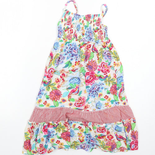 Monsoon Girls Multicoloured Floral Viscose Maxi Size 3-4 Years Square Neck Pullover - Shirred Top