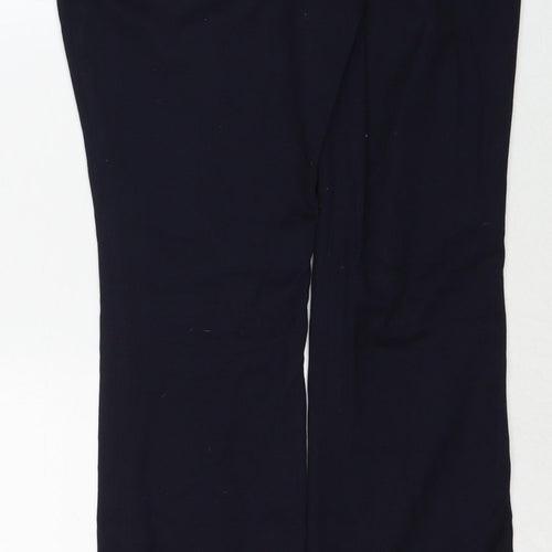 NEXT Womens Black Polyester Trousers Size 12 Regular Zip