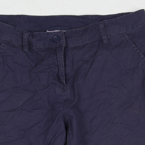 Avenue Womens Blue Cotton Chino Shorts Size 10 Regular Zip