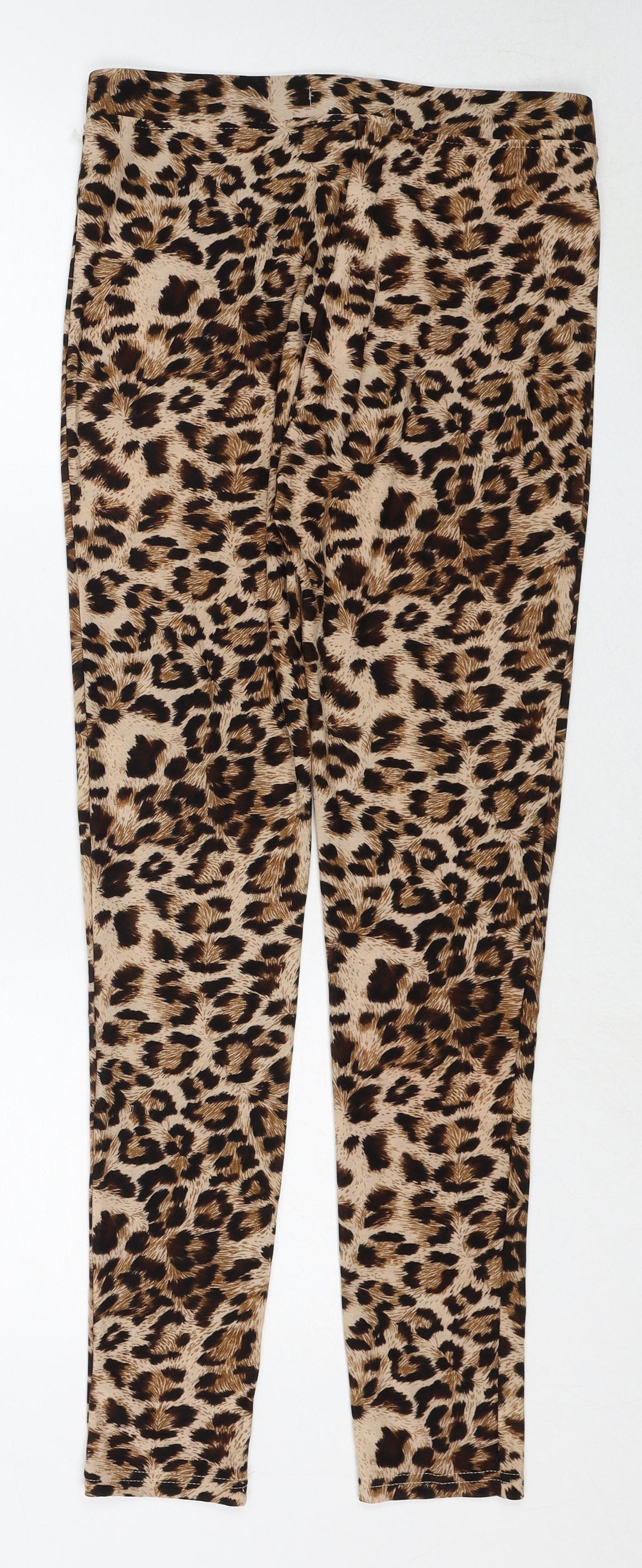 PARISIAN SIGNATURE Womens Brown Animal Print Polyester Capri Leggings Size S - Leopard Print