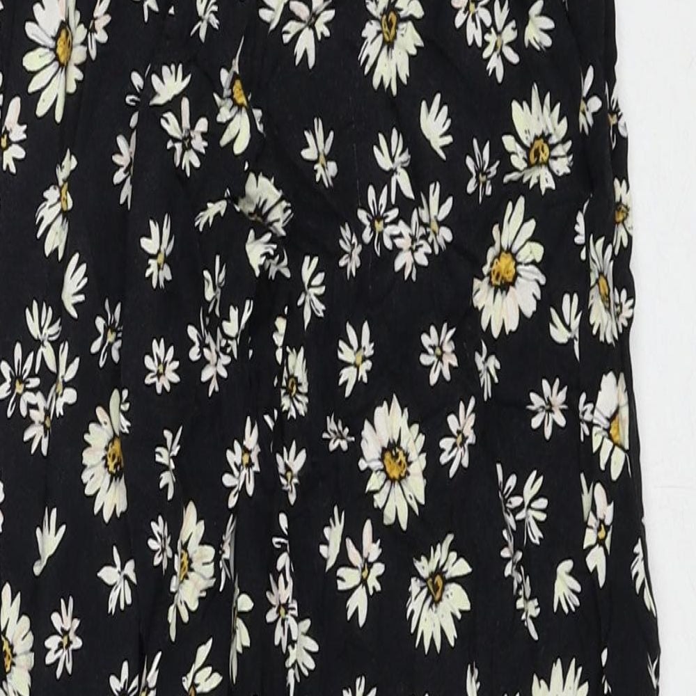 NEXT Girls Black Floral Viscose Jogger Trousers Size 14 Years Regular Pullover