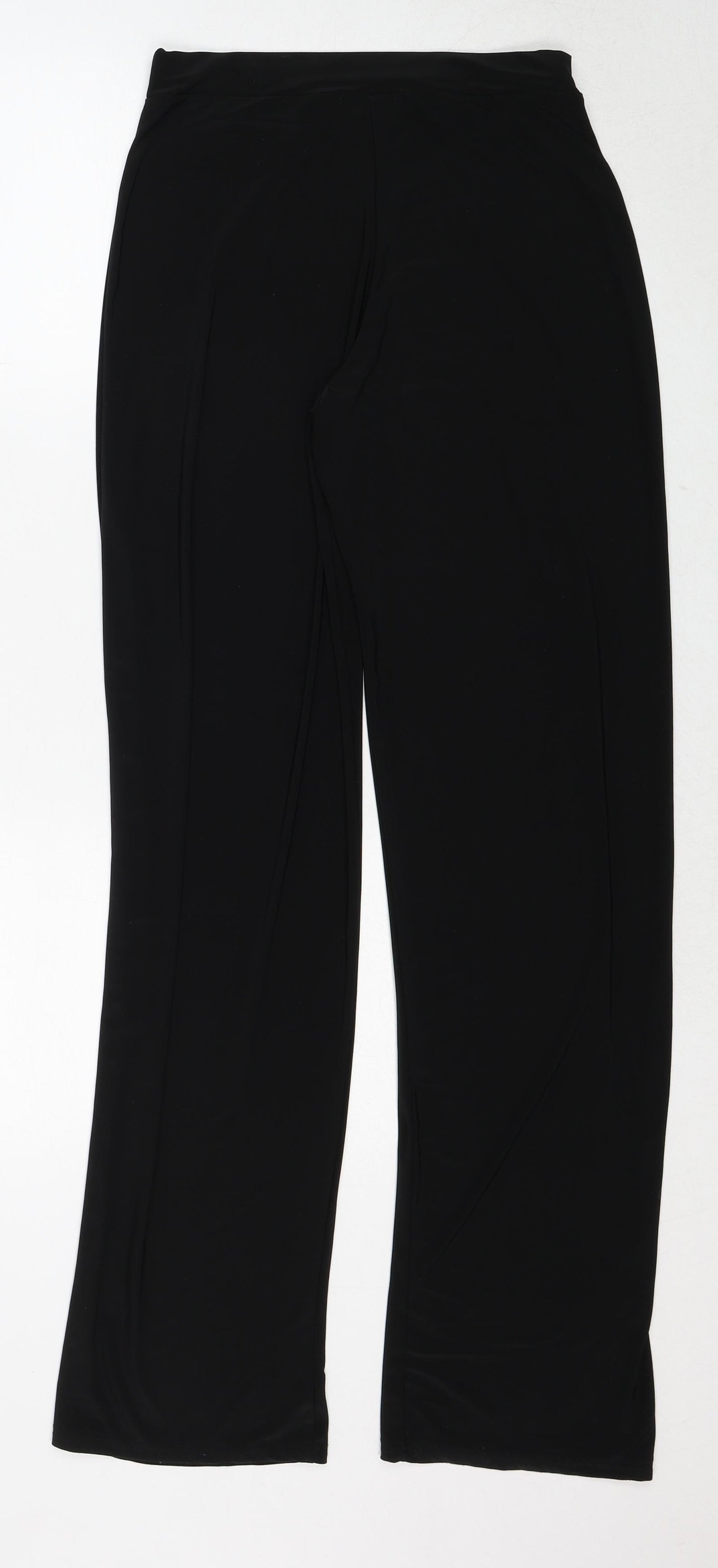 PRETTYLITTLETHING Womens Black Polyester Trousers Size 10 Regular