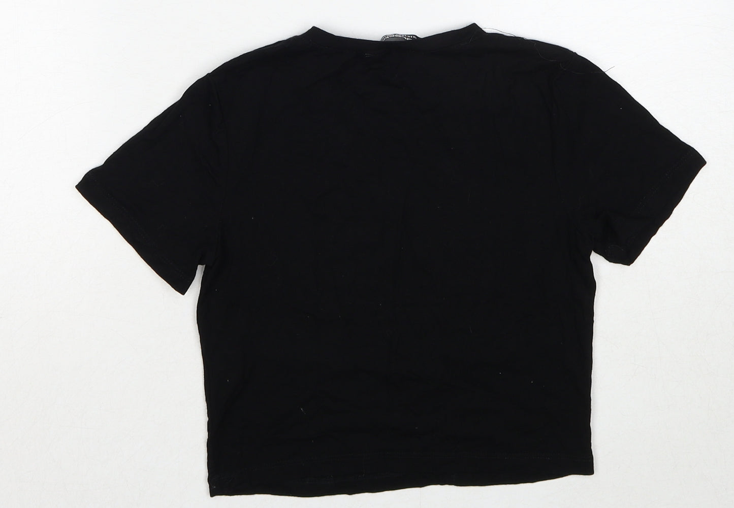 Select Girls Black Viscose Pullover T-Shirt Size 12-13 Years Round Neck Pullover - Louisiana Eyelet