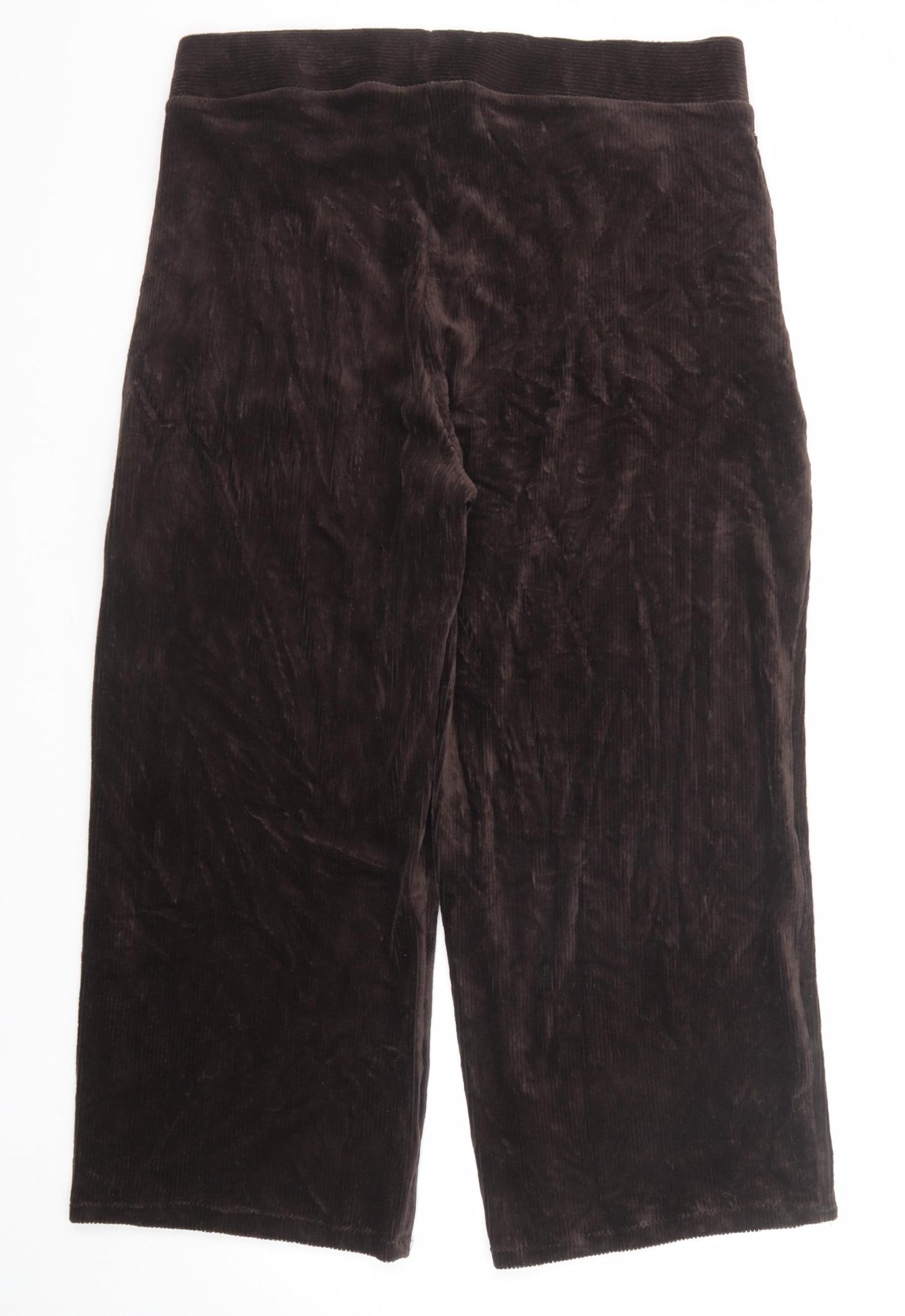 Marks and Spencer Womens Brown Cotton Trousers Size 18 Regular Zip