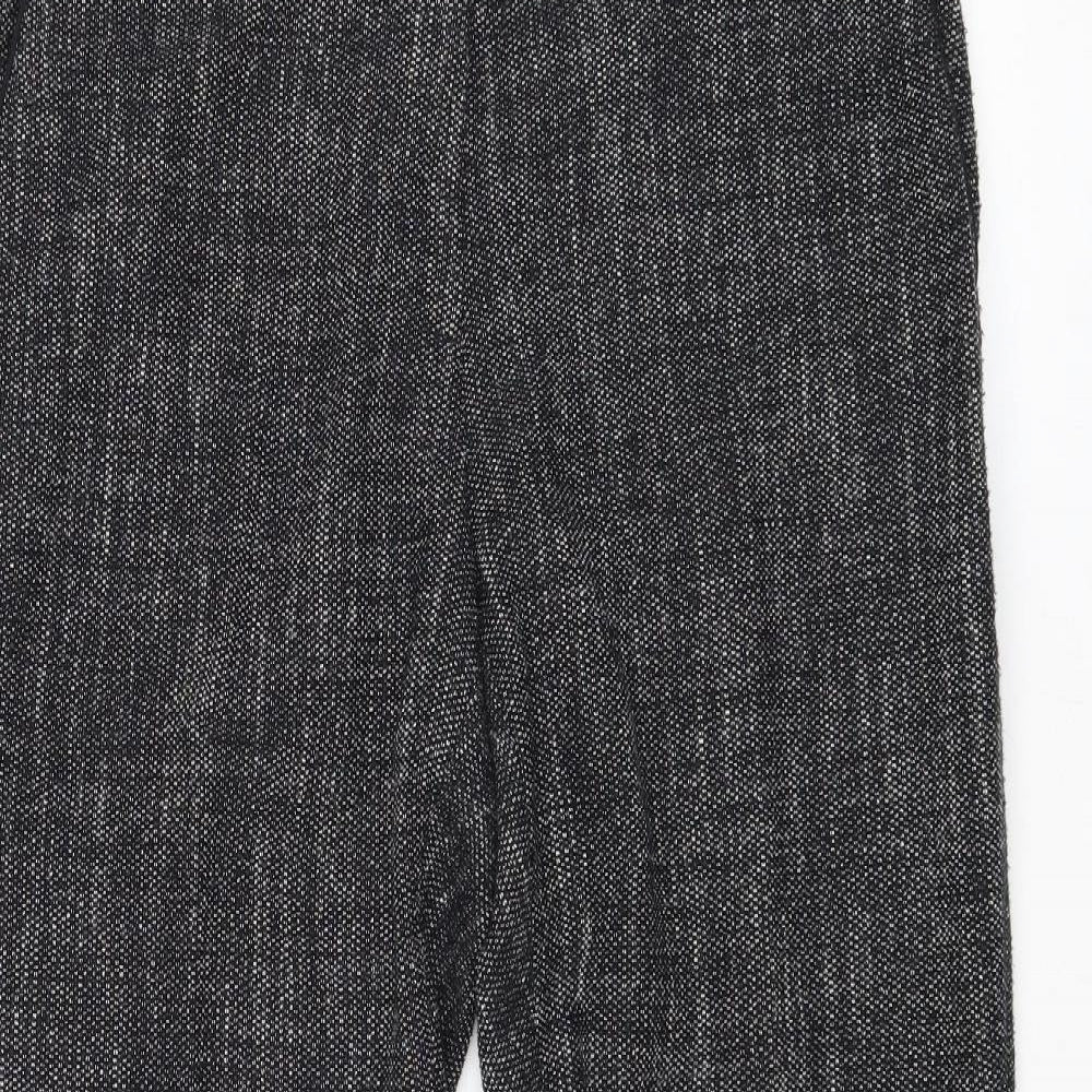 H&M Womens Black Polyester Trousers Size 12 Regular Zip