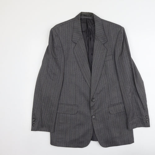 James Barry Mens Grey Striped Wool Jacket Suit Jacket Size M Regular