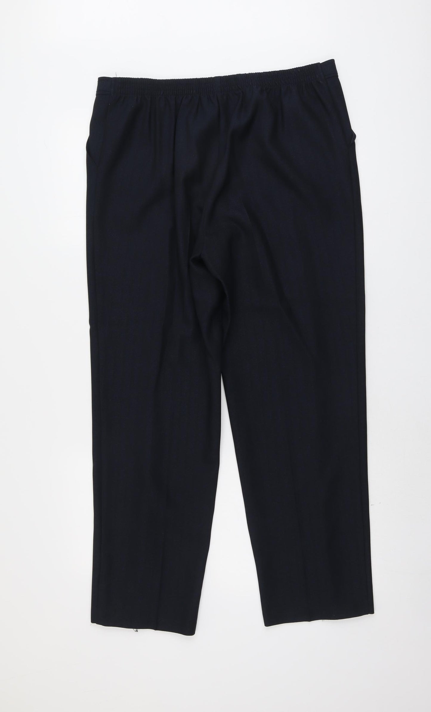 Marks and Spencer Womens Blue Polyester Trousers Size 14 L28 in Regular