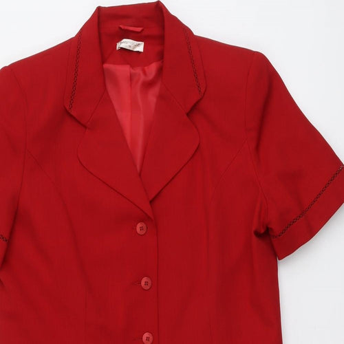 Bonmarché Womens Red Polyester Jacket Blazer Size 16