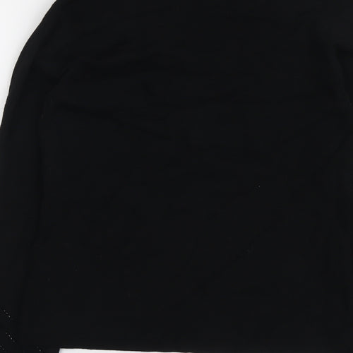 Liz Claiborne Womens Black Round Neck Viscose Pullover Jumper Size M