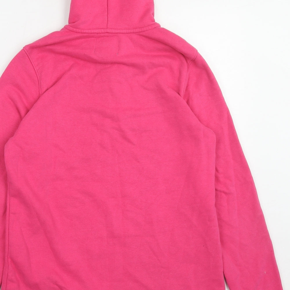 Lands' End Womens Pink Cotton Pullover Hoodie Size S Button