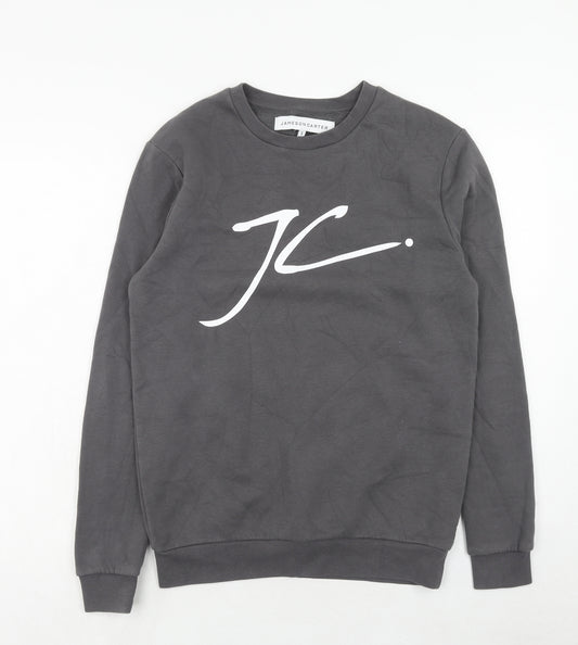 Jameson Carter Mens Grey Cotton Pullover Sweatshirt Size S