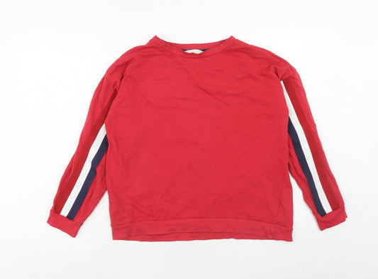 Amara Reya Womens Red Cotton Pullover Sweatshirt Size 10 Pullover