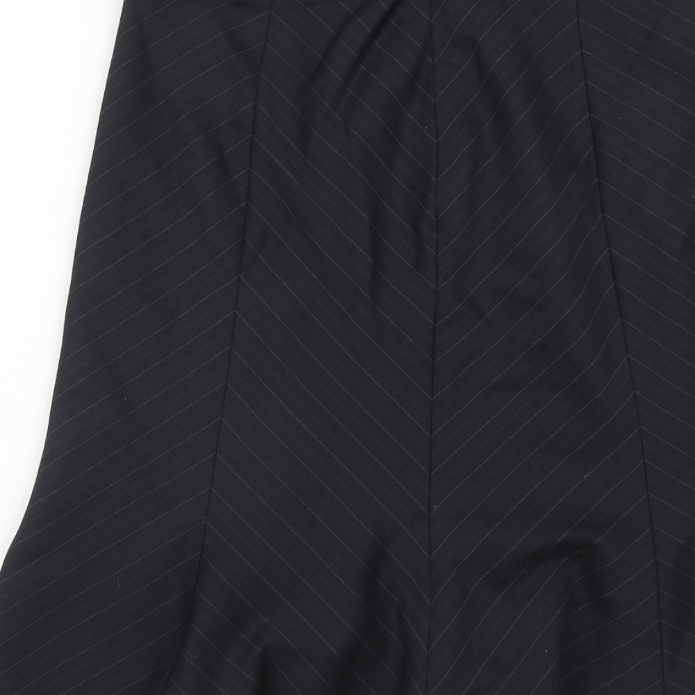Austin Reed Womens Black Striped Wool Swing Skirt Size 30 in Zip
