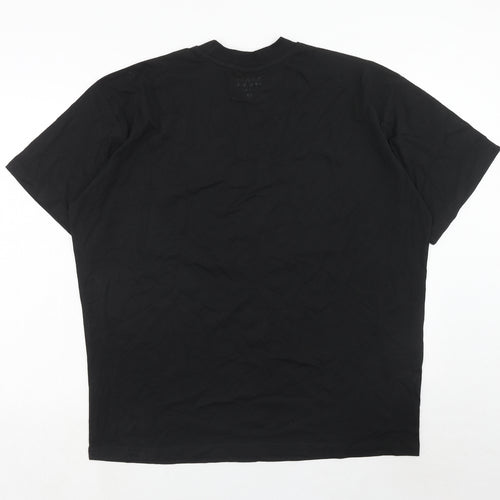 Boohoo Mens Black Cotton T-Shirt Size XL Crew Neck