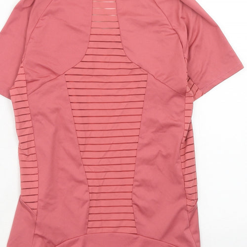 DECATHLON Womens Pink Polyester Basic T-Shirt Size XS Round Neck Pullover