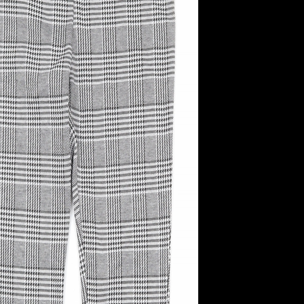 Select Womens Black Geometric Polyester Trousers Size 12 Regular Zip