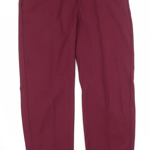 Marks and Spencer Womens Red Polyester Chino Trousers Size 36 in Regular Zip