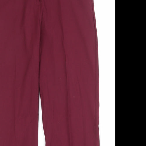 Marks and Spencer Womens Red Polyester Chino Trousers Size 36 in Regular Zip