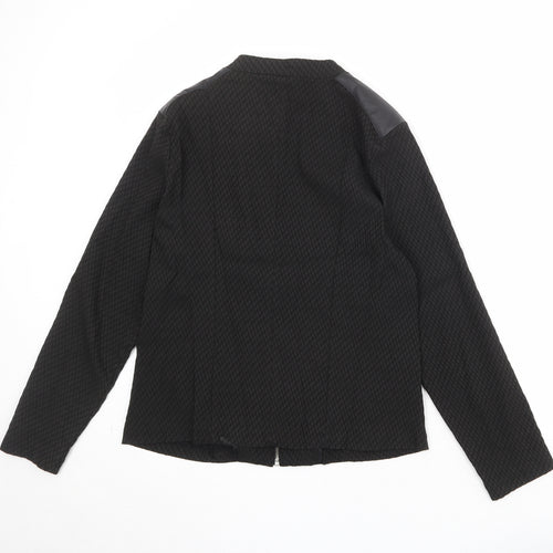 Klass Womens Black Geometric Jacket Size 14 Zip
