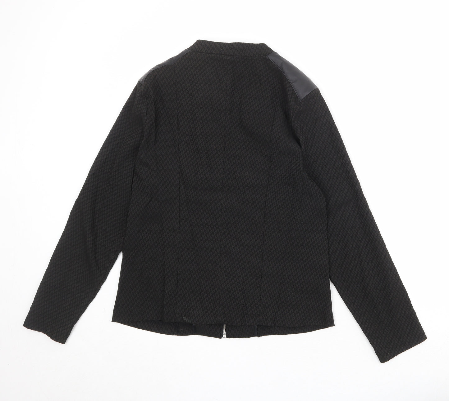 Klass Womens Black Geometric Jacket Size 14 Zip