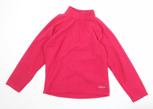 Mountain Life Womens Pink Polyester Pullover Sweatshirt Size 14 Zip