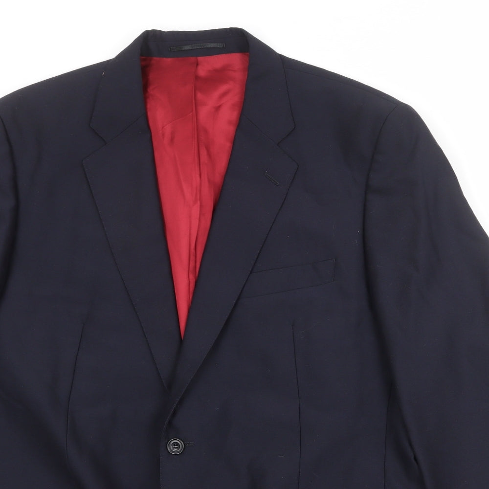 Magee Mens Blue Polyester Jacket Suit Jacket Size 46 Regular