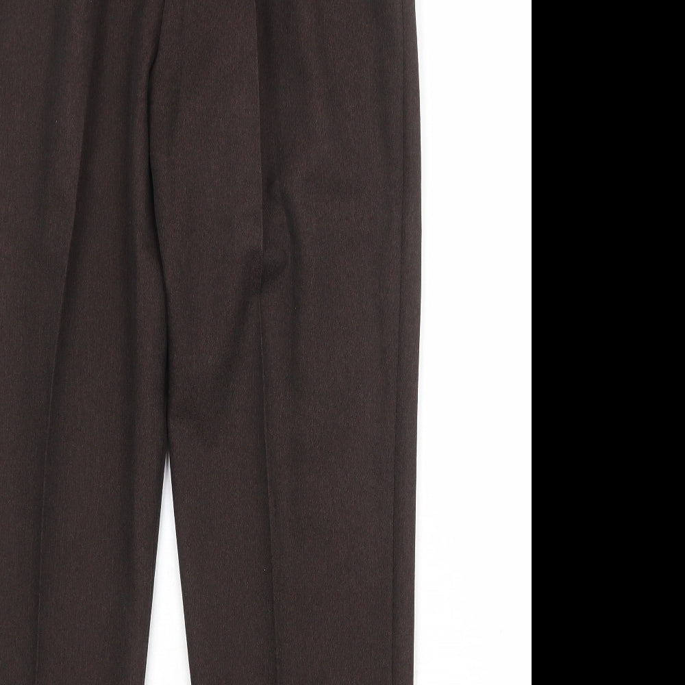 Berkertex Womens Brown Polyester Trousers Size 12 Regular