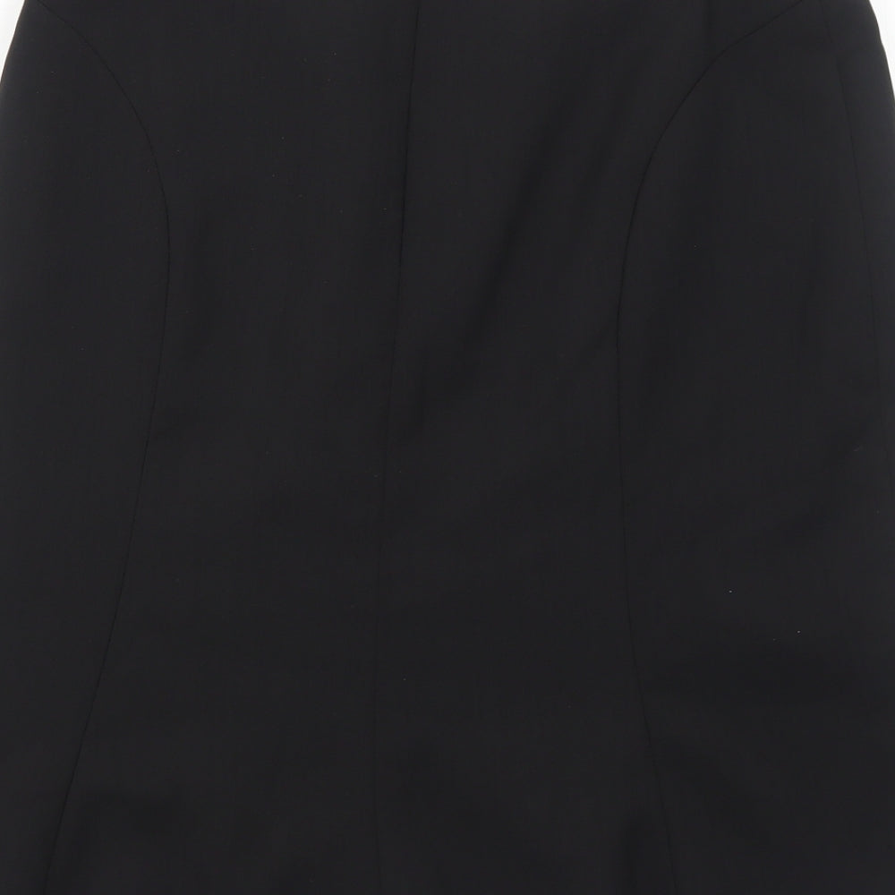 Kasper Womens Black Polyester Swing Skirt Size 8 Zip