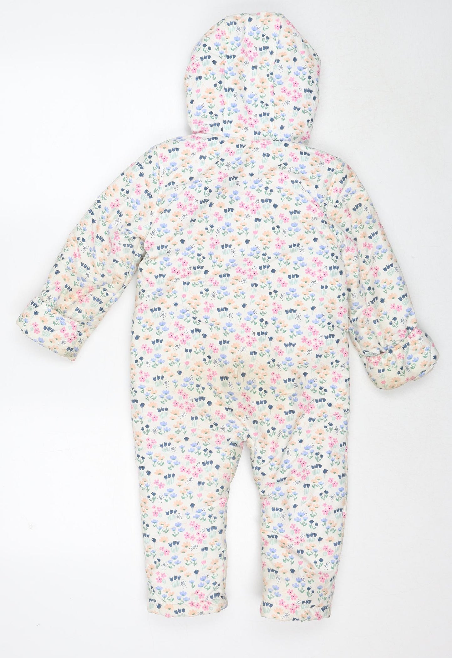 Marks and Spencer Girls Multicoloured Floral Basic Coat Coat Size 2-3 Years Zip - Snowsuit