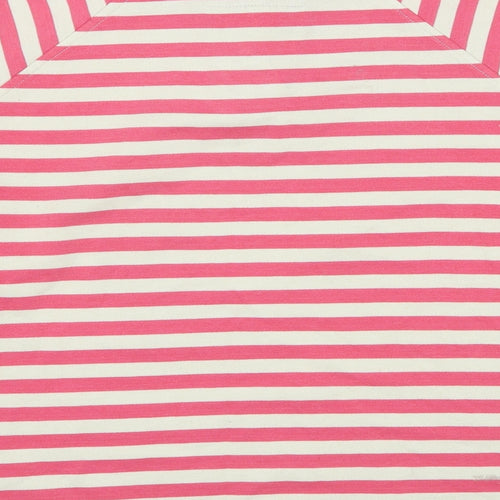 Tay Berry Womens Pink Striped Cotton Pullover Sweatshirt Size L Pullover - Size L/XL