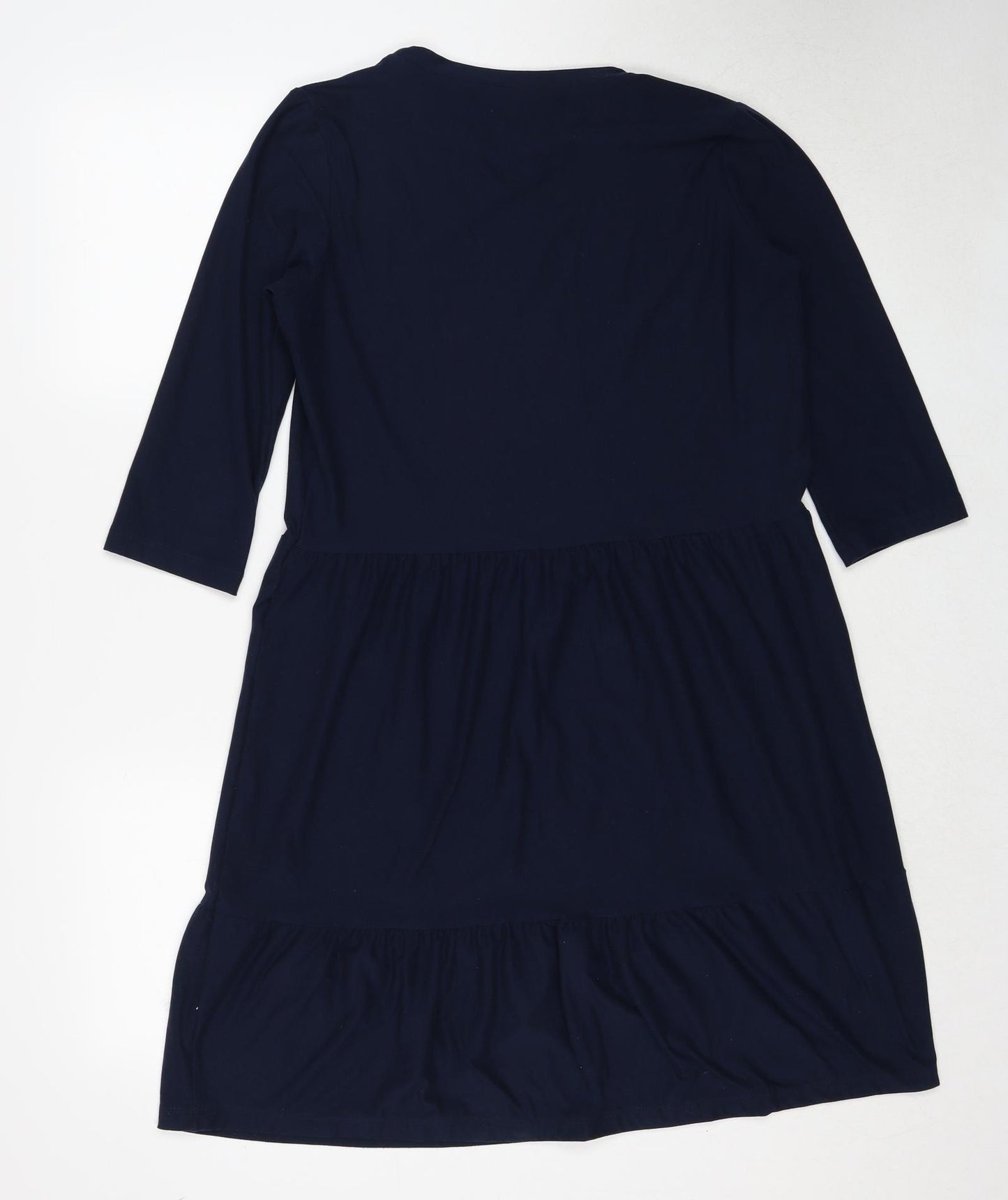 ESMARA Womens Blue Polyester Skater Dress Size S Round Neck Pullover