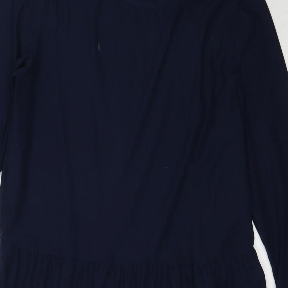 ESMARA Womens Blue Polyester Skater Dress Size S Round Neck Pullover