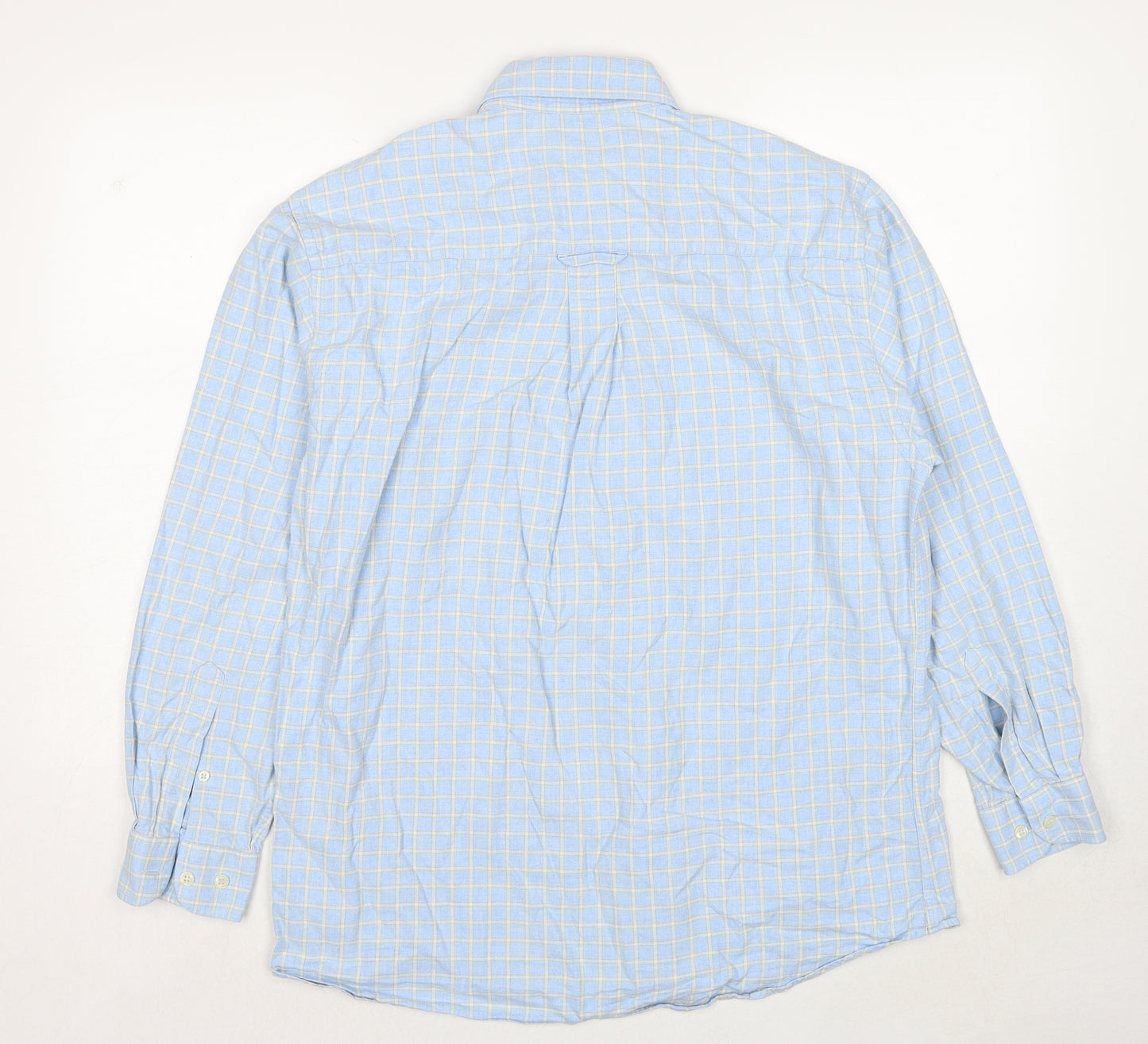 Guise Mens Blue Check Cotton Button-Up Size M Collared Button