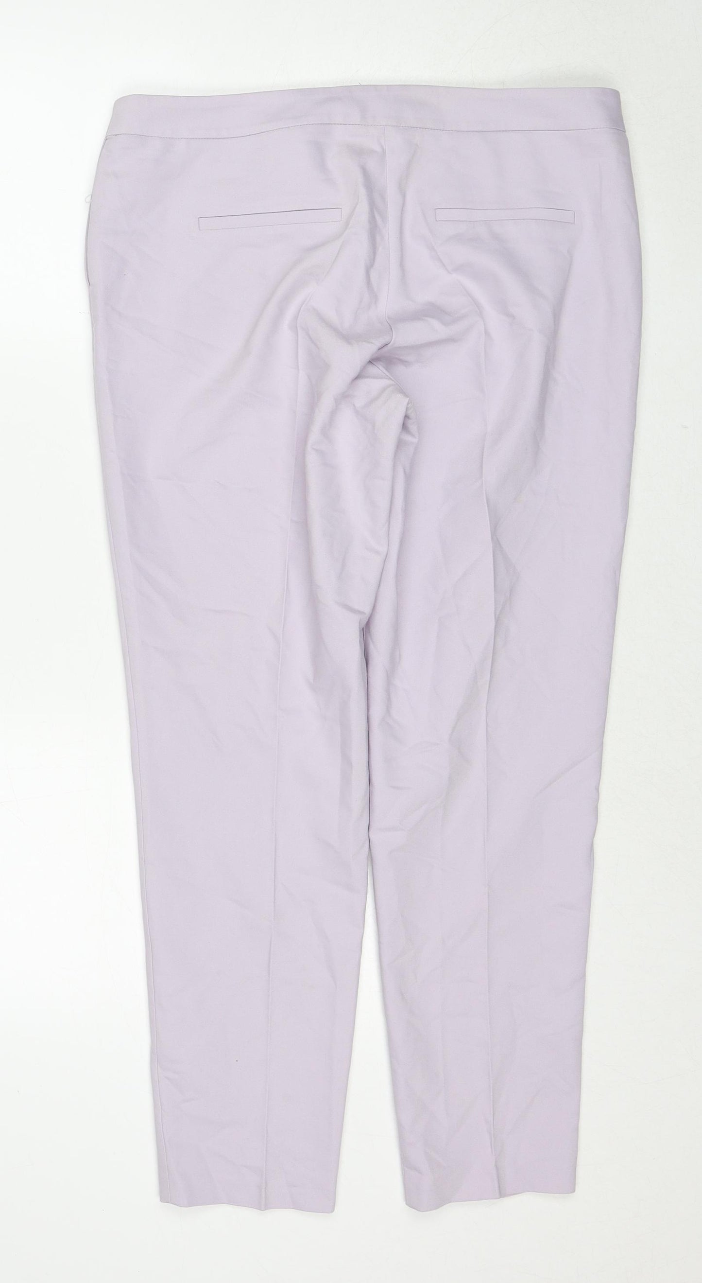 River Island Womens Pink Cotton Chino Trousers Size 12 Regular Zip