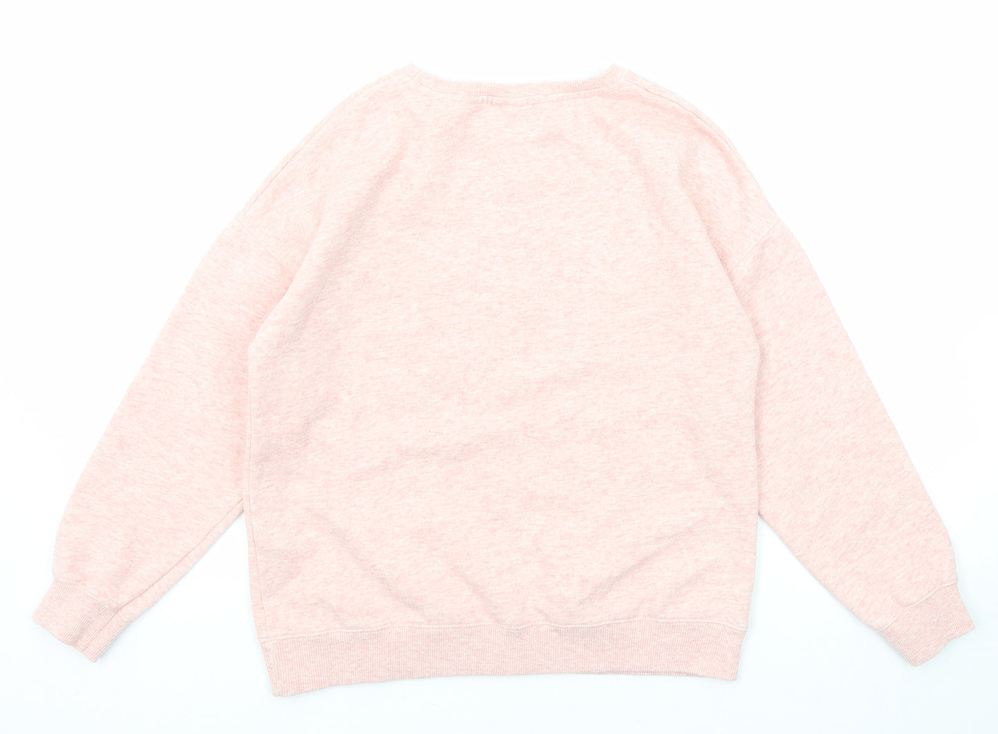 Zara Girls Pink Geometric Polyester Pullover Sweatshirt Size 13-14 Years Pullover - Heart Pattern