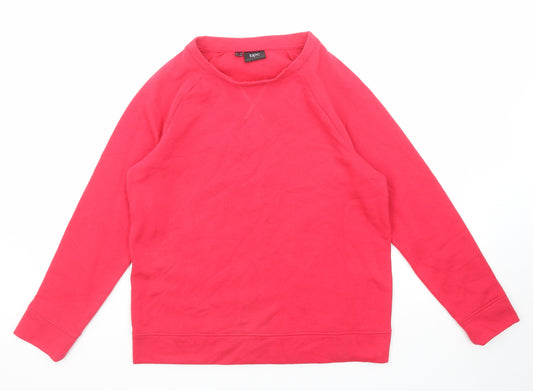 bonprix Womens Pink Cotton Pullover Sweatshirt Size S Pullover