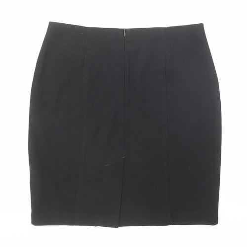 Marks and Spencer Girls Black Polyester Straight & Pencil Skirt Size 10 Years Regular Zip