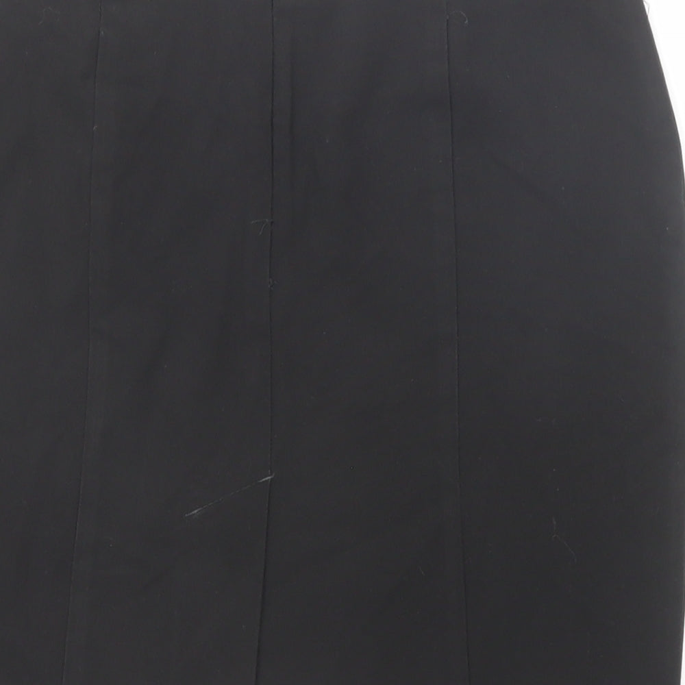 Marks and Spencer Girls Black Polyester Straight & Pencil Skirt Size 10 Years Regular Zip