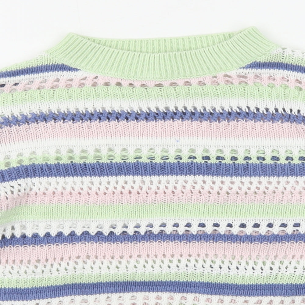 H&M Girls Multicoloured Round Neck Cotton Pullover Jumper Size 10-11 Years Pullover - Size 10-12 years