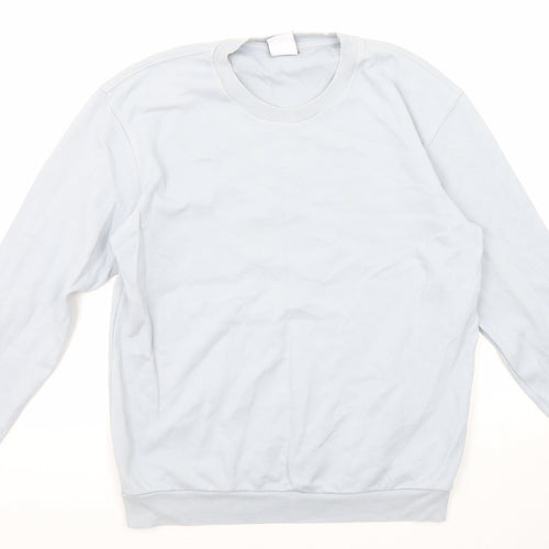 Zara Mens Blue Cotton Pullover Sweatshirt Size L