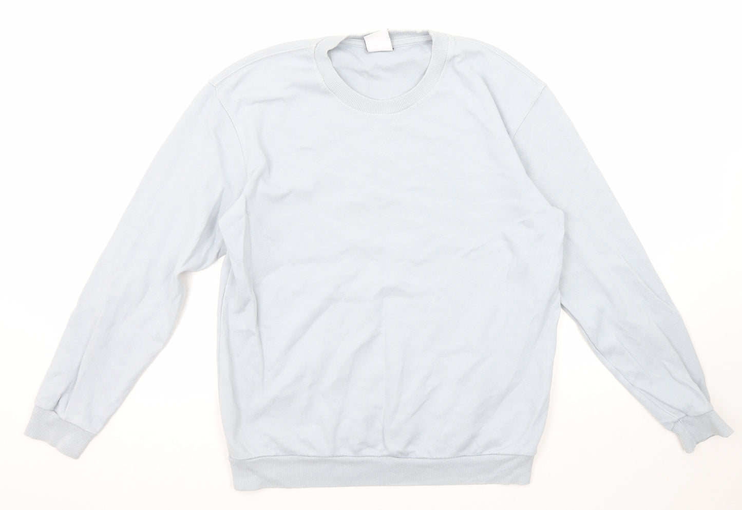 Zara Mens Blue Cotton Pullover Sweatshirt Size L